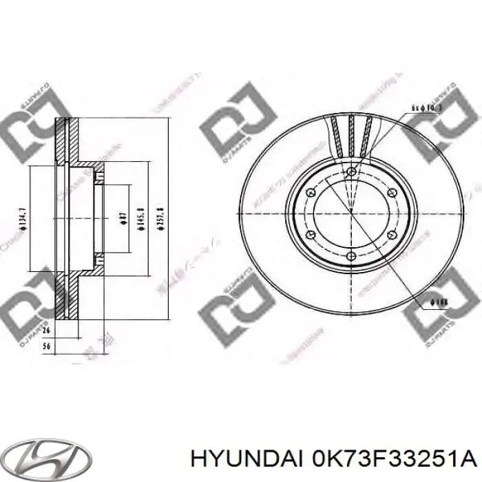 0K73F33251A Hyundai/Kia диск гальмівний передній