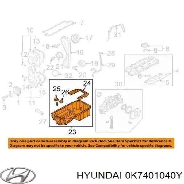 0K9721040Y Hyundai/Kia прокладка піддону картера двигуна