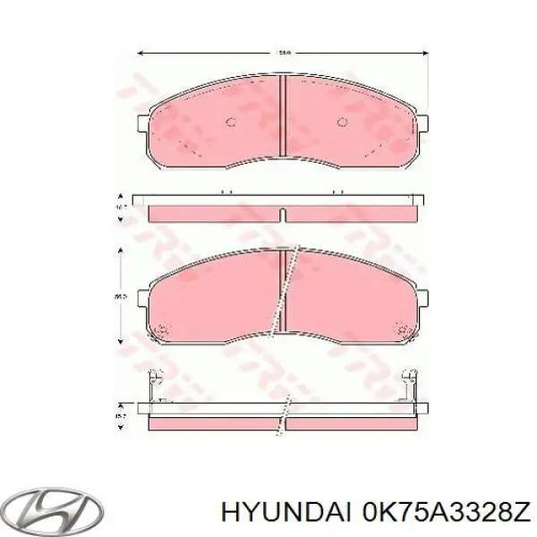 Передні тормозні колодки 0K75A3328Z Hyundai/Kia