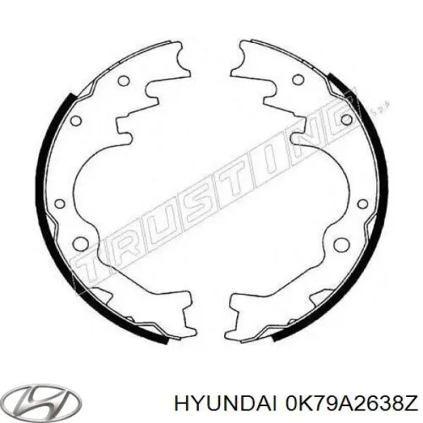 Колодки гальмові задні, барабанні 0K79A2638Z Hyundai/Kia
