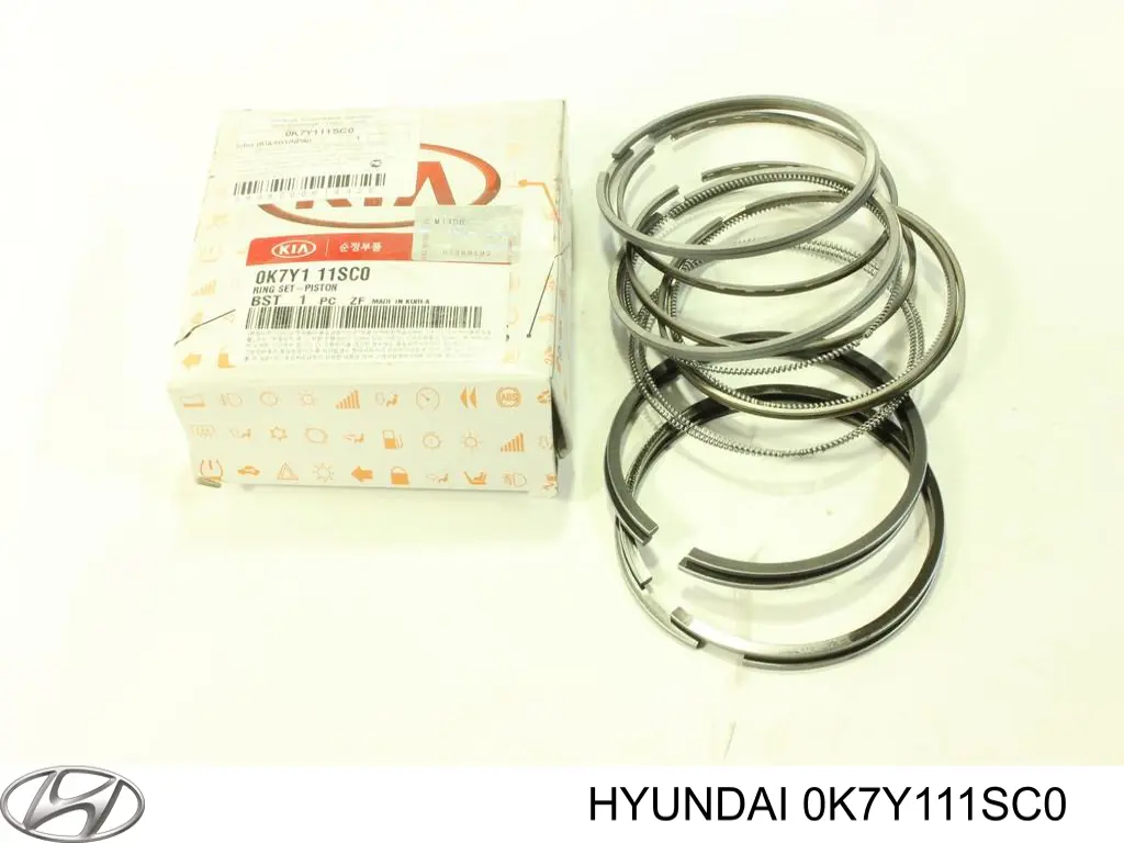 0K7Y111SC0 Hyundai/Kia Кільця поршневі комплект на мотор, STD.