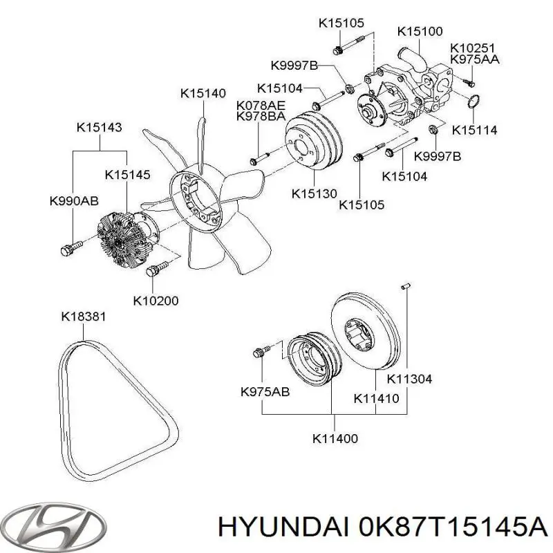 Купити 0K87T15145A Hyundai/Kia 