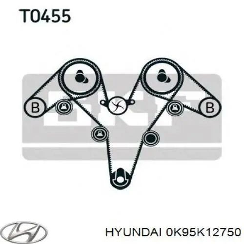0K95K12750 Hyundai/Kia ролик натягувача ременя грм