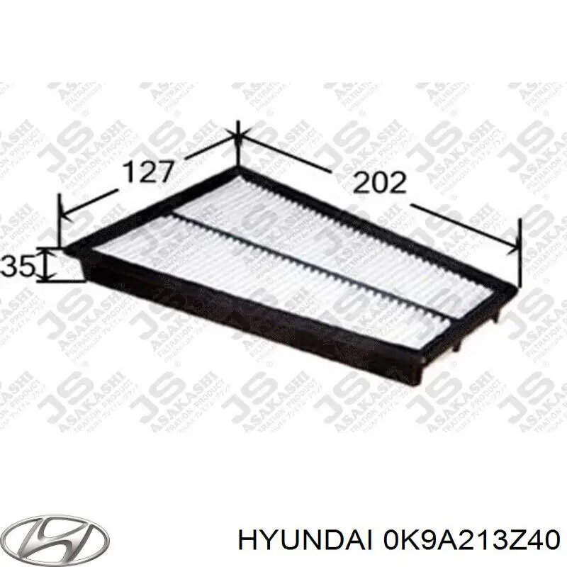 Купити 0K9A213Z40 Hyundai/Kia Автомобільний фільтр повітря