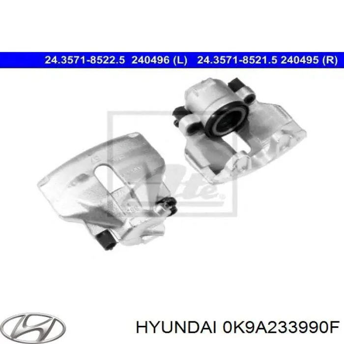 Супорт гальмівний передній лівий Hyundai/Kia 0K9A233990F ціна, від 31.98 USD