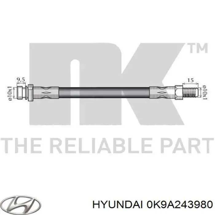 Купити 0K9A243980 Hyundai/Kia Гальмівні шланги передні
