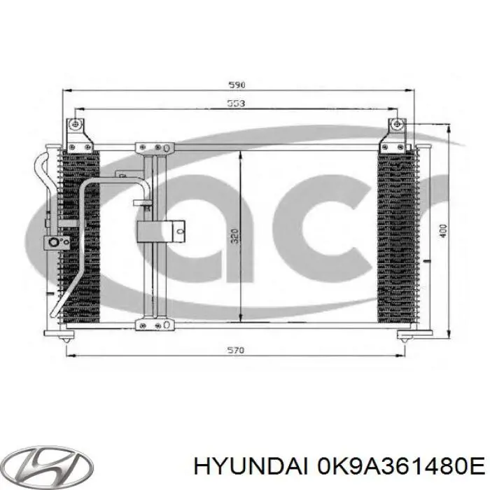 Купити Радіатор кондиціонера KIA Clarus  K9A