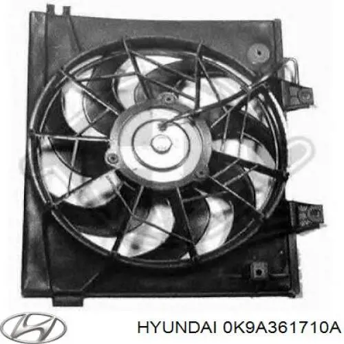 0K9A361710 Hyundai/Kia електровентилятор кондиціонера в зборі (двигун + крильчатка)