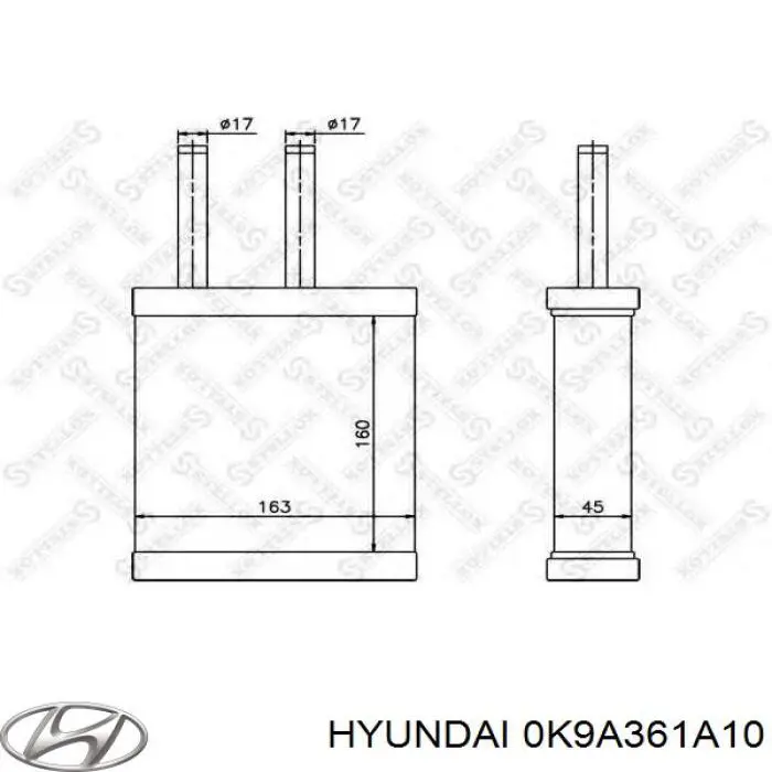 Радіатор пічки (обігрівача) Hyundai/Kia 0K9A361A10 ціна, від 41.05 USD