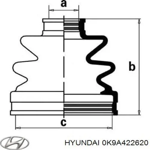 0K9A422620 Hyundai/Kia шрус внутрішній, передній, лівий