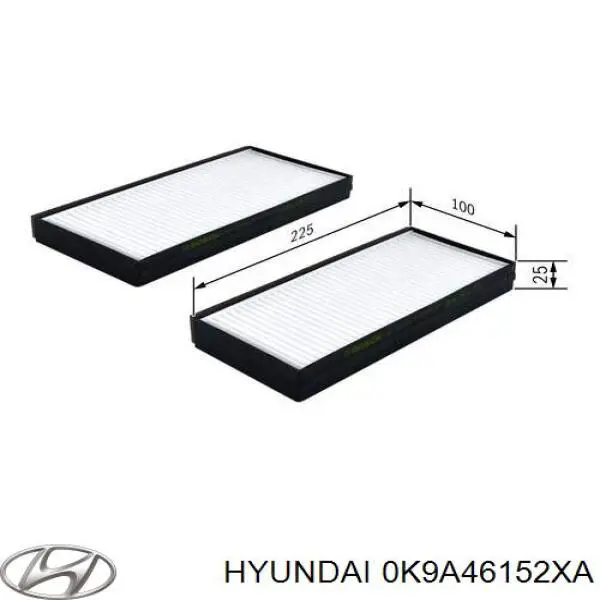 Купити 0K9A46152XA Hyundai/Kia Фільтр салону вугільний