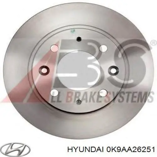 0K9AA26251 Hyundai/Kia диск гальмівний задній