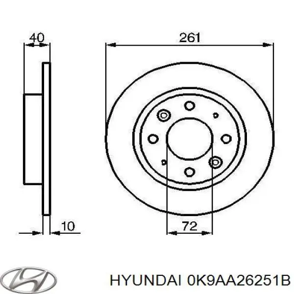 Задні дискові гальма Hyundai/Kia 0K9AA26251B ціна, від 23.24 USD
