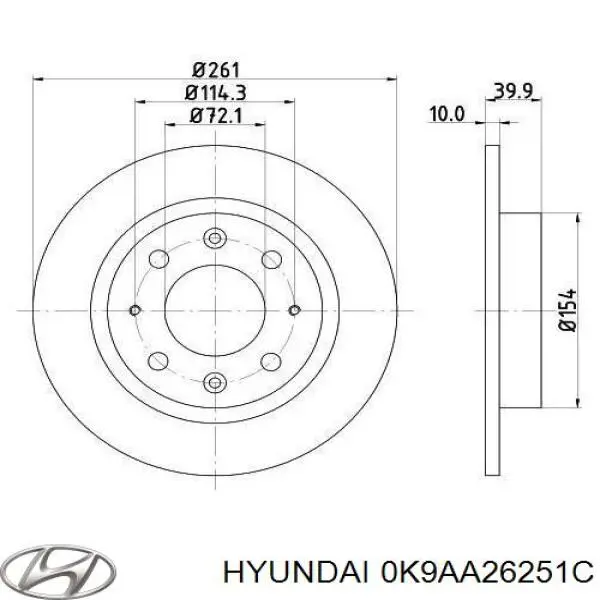 Задні дискові гальма Hyundai/Kia 0K9AA26251C ціна, від 23.71 USD