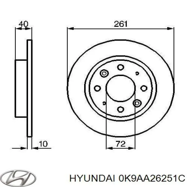 Гальмівні диски 0K9AA26251C Hyundai/Kia