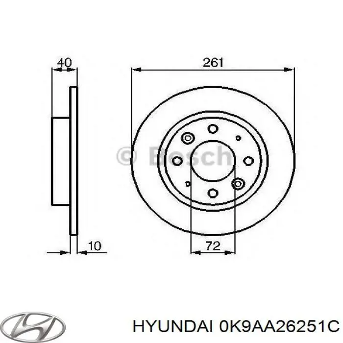 Задні дискові гальма Hyundai/Kia 0K9AA26251C ціна, від 23.71 USD