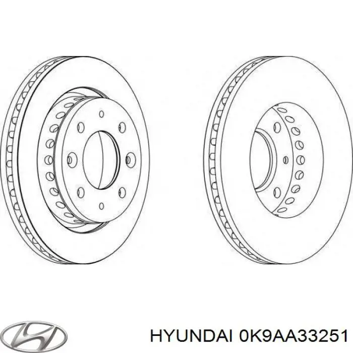 Гальмівні диски передні 0K9AA33251 Hyundai/Kia