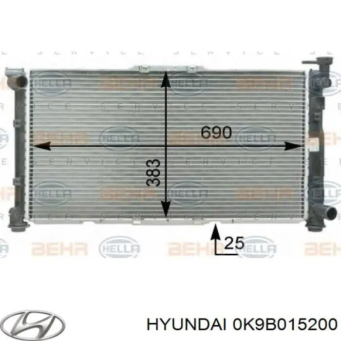 Радіатор основний Hyundai/Kia 0K9B015200 ціна, від 68.71 USD