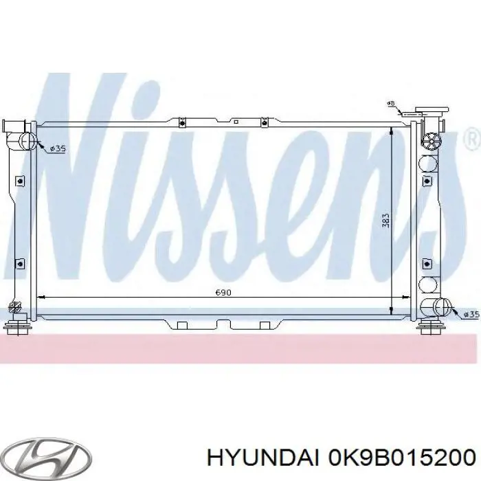 Купити 0K9B015200 Hyundai/Kia Радіатор двигуна