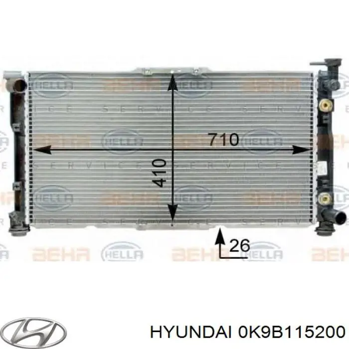 Купити 0K9B115200 Hyundai/Kia Радіатор двигуна