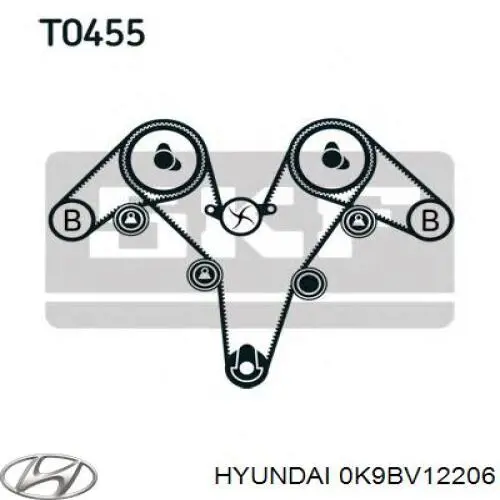 Ремінь ГРМ 0K9BV12206 Hyundai/Kia