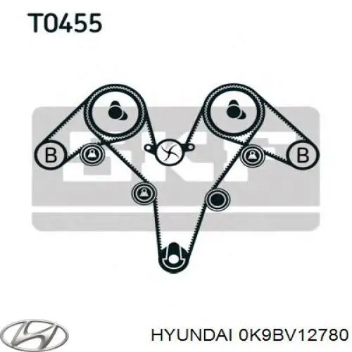 0K9BV12780 Hyundai/Kia ролик натягувача ременя грм