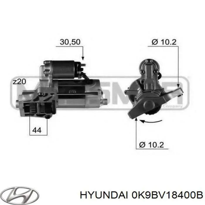 Стартер Hyundai/Kia 0K9BV18400B ціна, від 241.24 USD