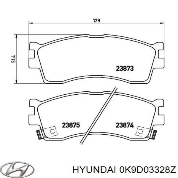 0K9D03328Z Hyundai/Kia Передні гальмівні колодки