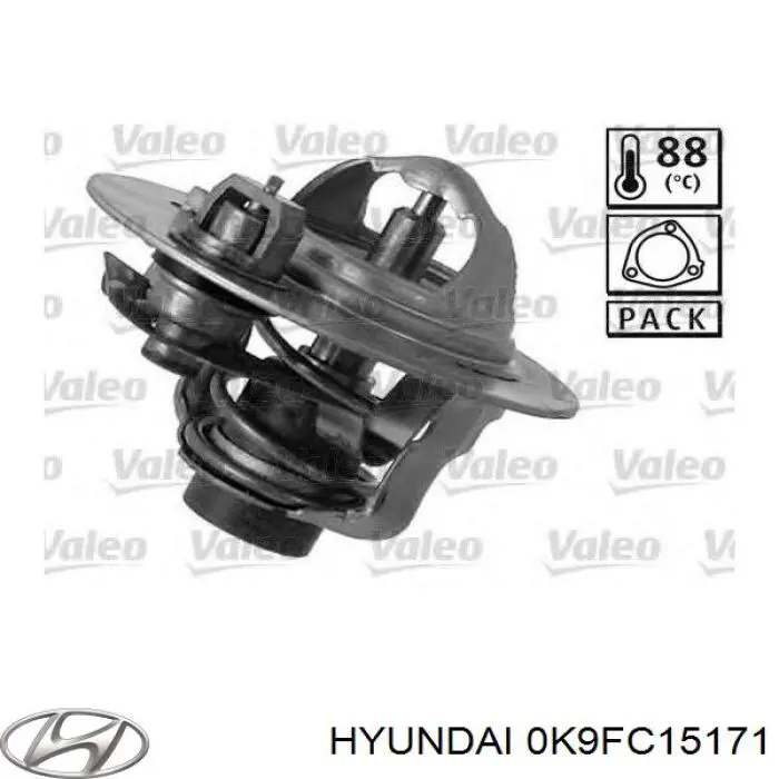 Автомобільний термостат Hyundai/Kia 0K9FC15171 ціна, від 10.45 USD