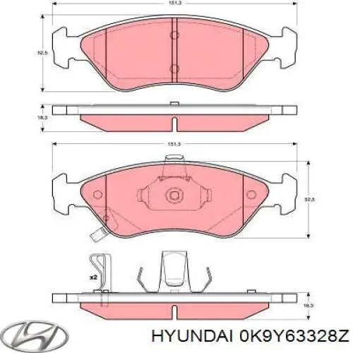 Купити 0K9Y63328Z Hyundai/Kia Колодки гальмівні передні, дискові