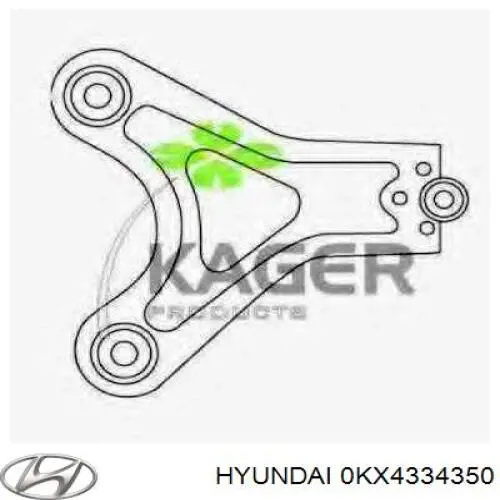 Купити 0KX4334350 Hyundai/Kia Лівий важіль передній нижній підвіски