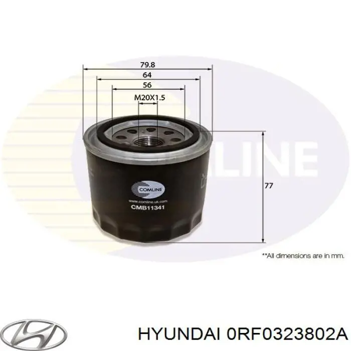 Масляний фільтр двигуна Hyundai/Kia 0RF0323802A ціна, від 5.65 USD