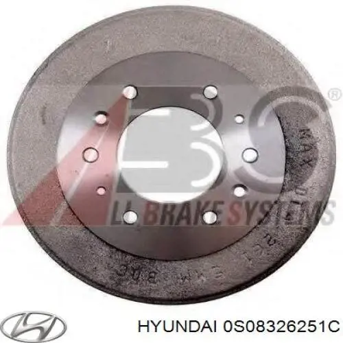 Барабан гальмівний задній 0S08326251C Hyundai/Kia