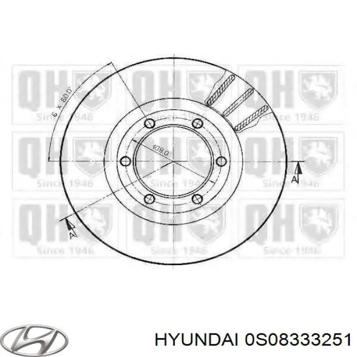Диск гальмівний передній Hyundai/Kia 0S08333251