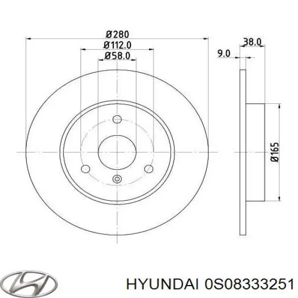 Диск переднього гальма Hyundai/Kia 0S08333251 ціна, від 34.76 USD