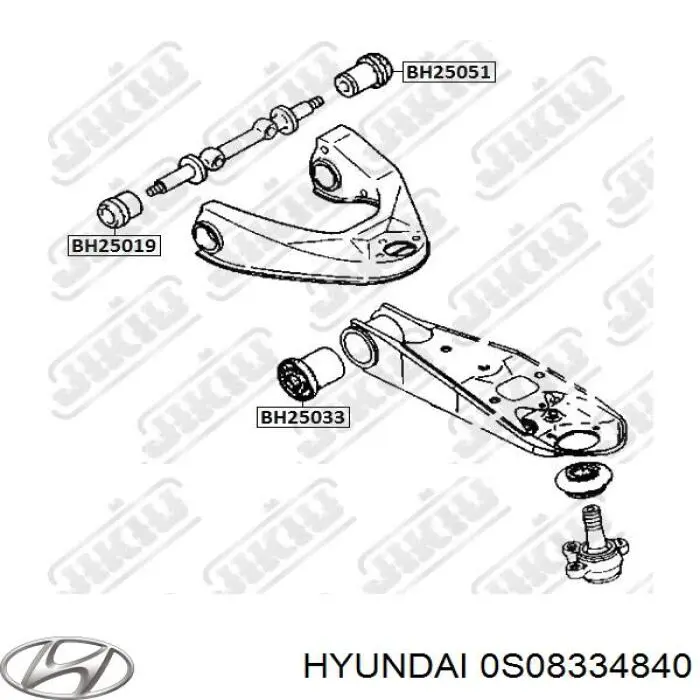0S08334840 Hyundai/Kia Сайлентблок переднього верхнього важеля