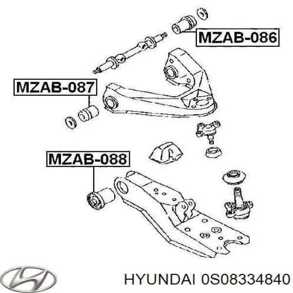 Сайлентблок переднього верхнього важеля Hyundai/Kia 0S08334840 ціна, від 4.21 USD
