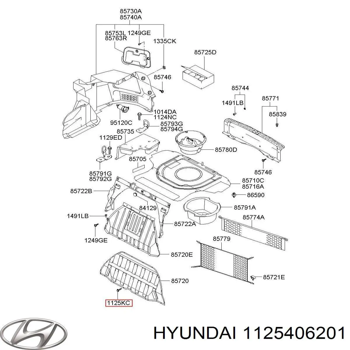 1125406201 Hyundai/Kia болт/гайка кріплення