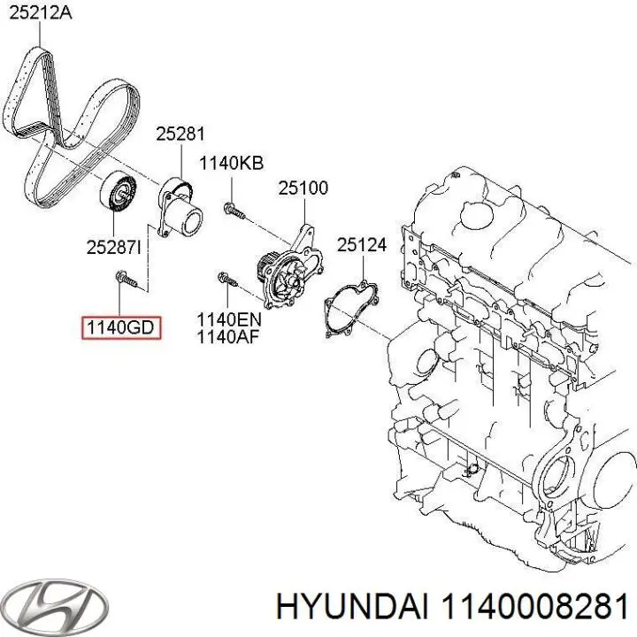 Купити 1140008281 Hyundai/Kia 