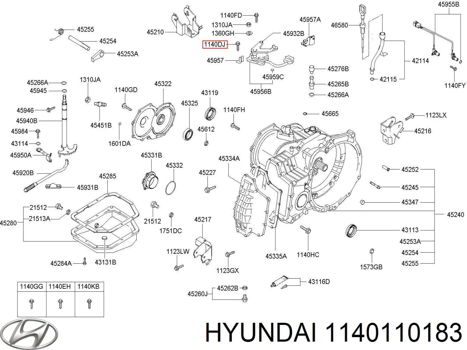  Hyundai/Kia 1140410186K ціна, від 1.24 USD