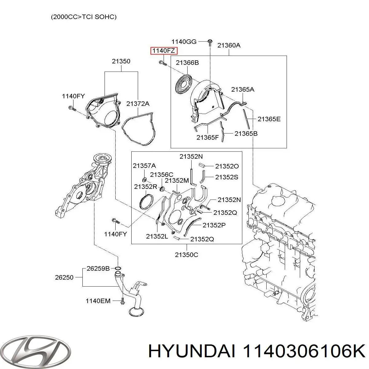 Купити 1140306106K Hyundai/Kia 