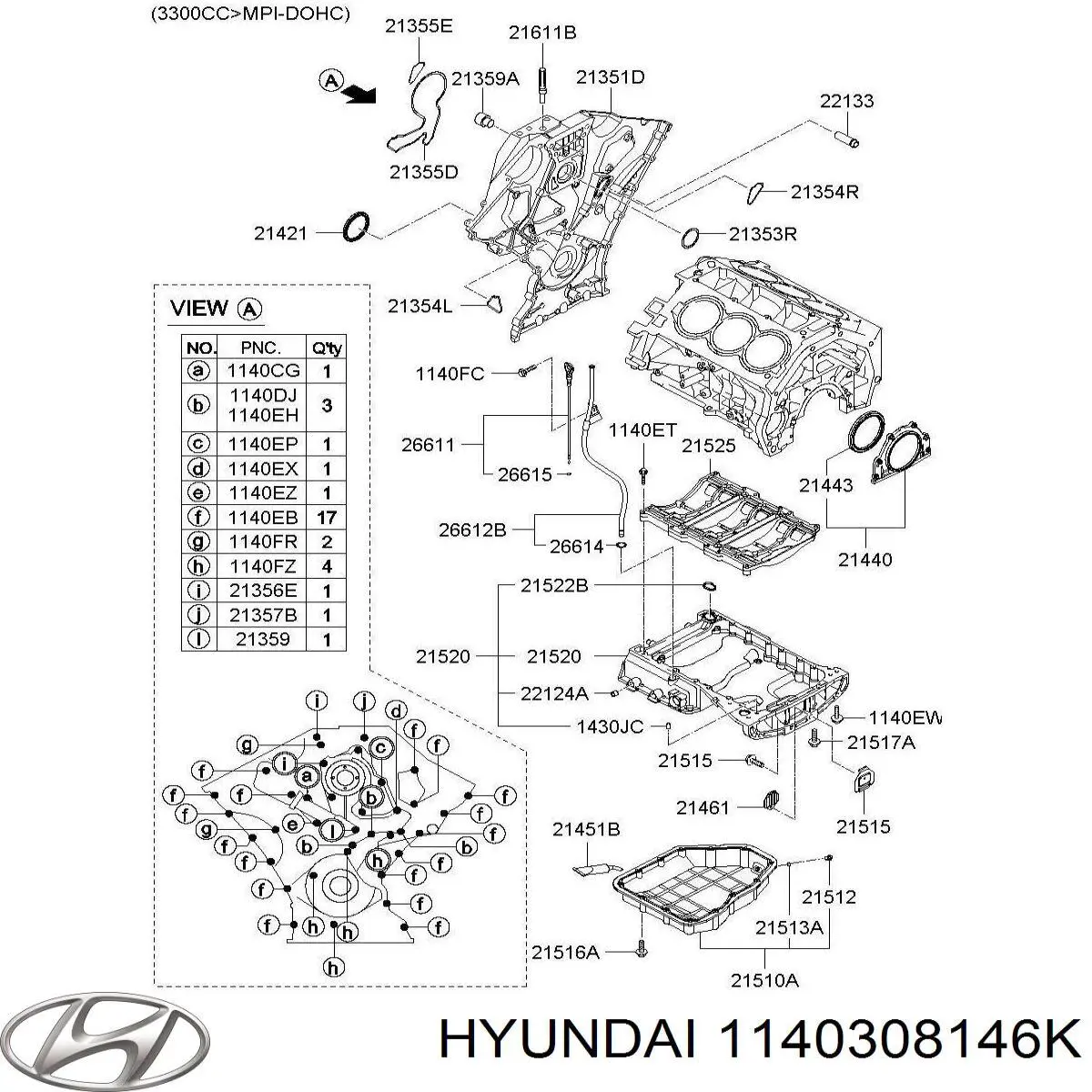 Купити 1140308146K Hyundai/Kia 