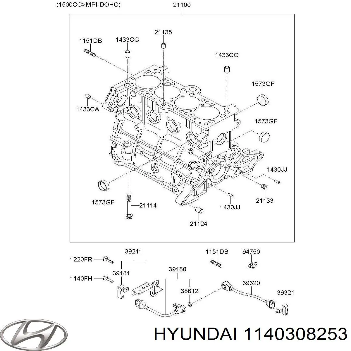  Hyundai/Kia 1140308256P ціна, від 1.27 USD