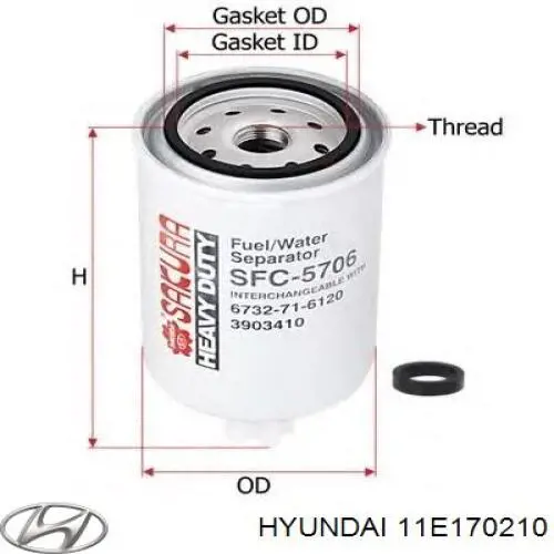 Фільтр тонкого очищення палива Hyundai/Kia 11E170210 ціна, від 16.52 USD