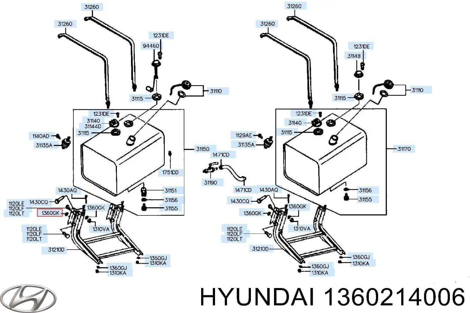  Hyundai/Kia 1360214006 ціна, від 0.06 USD