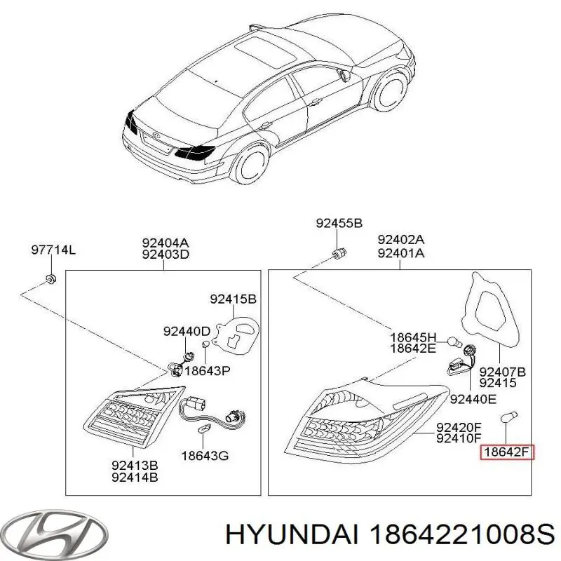  Hyundai/Kia 1864221008S ціна, від 13.08 USD
