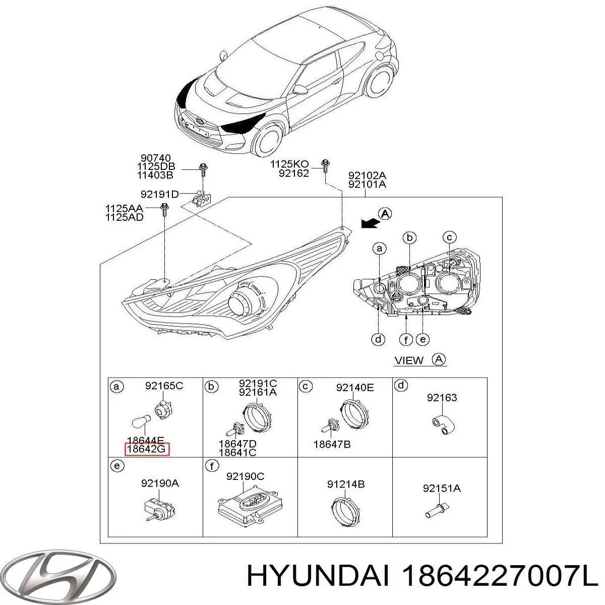 1864227007L Hyundai/Kia Лампа автомобільна