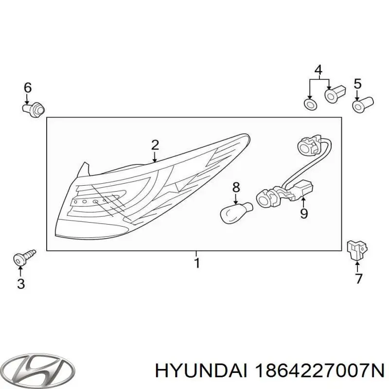 1864227007N Hyundai/Kia лампочка
