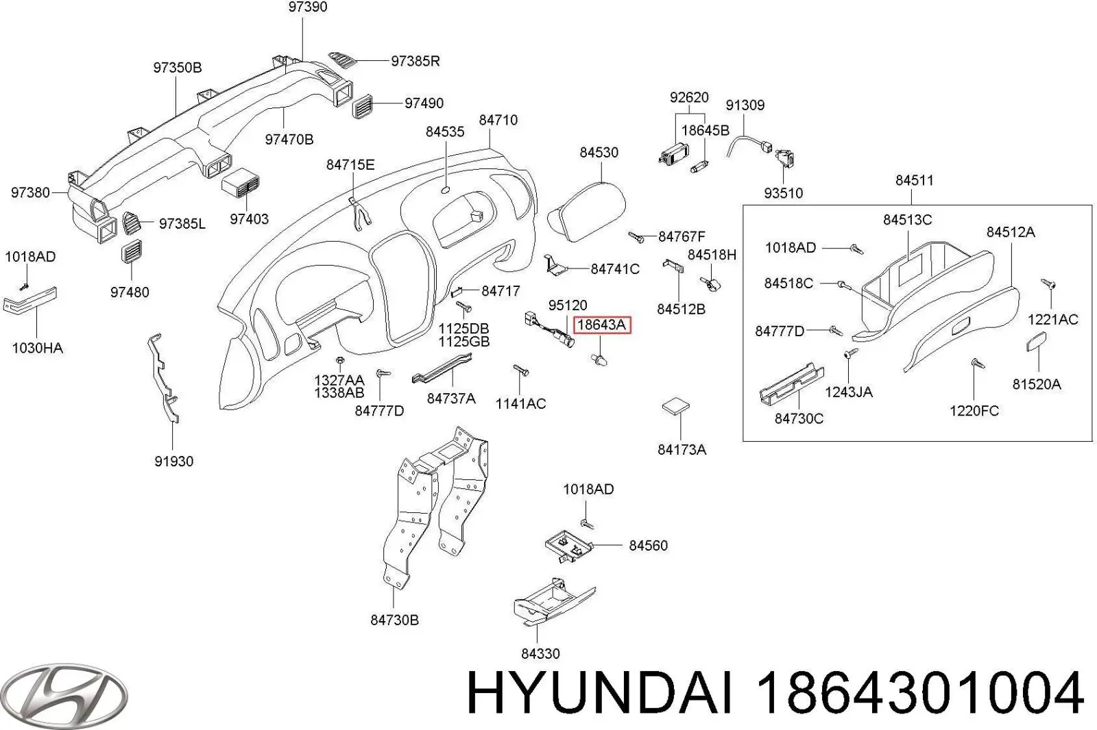  Hyundai/Kia 1864301004N ціна, від 1.52 USD
