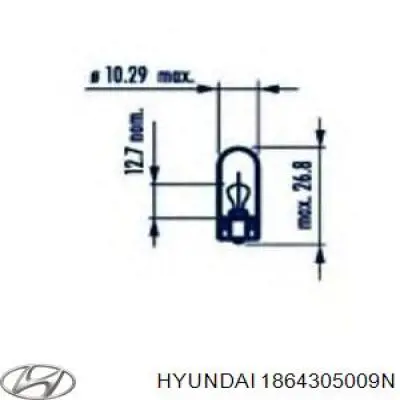 1864305009N Hyundai/Kia лампочка плафону освітлення салону/кабіни